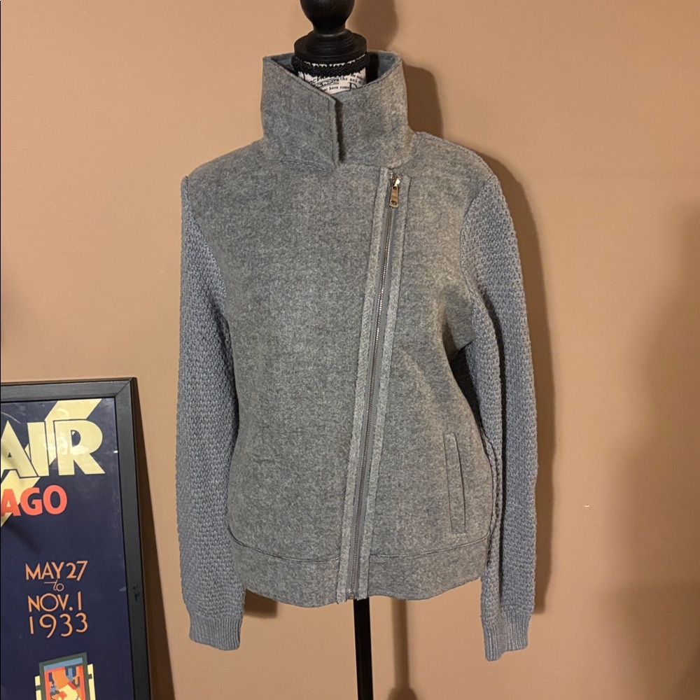 Chic Gray Teddy Sweater Jacket for Women